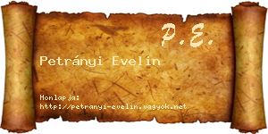 Petrányi Evelin névjegykártya